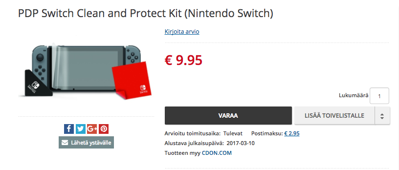 PDP Switch Clean and Protect Kit (Nintendo Switch)