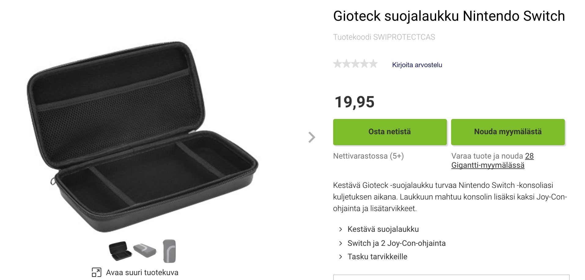 Gioteck suojalaukku Nintendo Switch